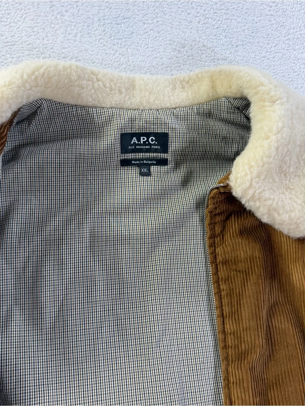 A.P.C. Paris Gilles Corduroy Sherpa Collar Bomber Jacket XXL Fits Men’s US XL